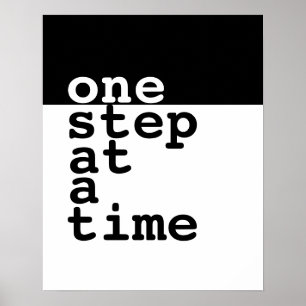 motivatie poster één stap in een tijd tekst