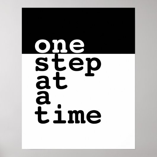 motivatie poster één stap in een tijd tekst (Voorkant)