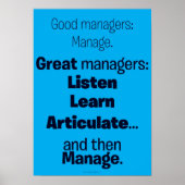 Motivatie Poster - Goede / Grote Managers (Voorkant)