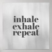 motivatie poster inhale exhale op grijs (Voorkant)