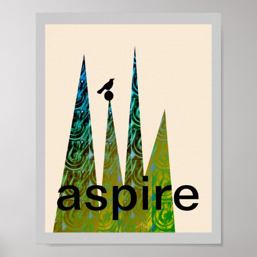 motivatie poster kunstvogel abstract modern (Voorkant)