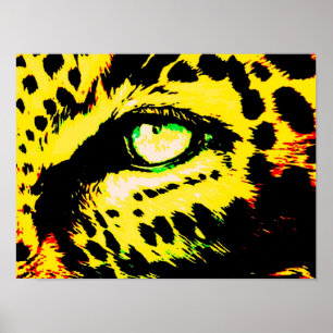 Motivatie Poster leopard Eye Yellow Color