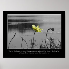 Motivatie Poster Lotus en Dragonflies
