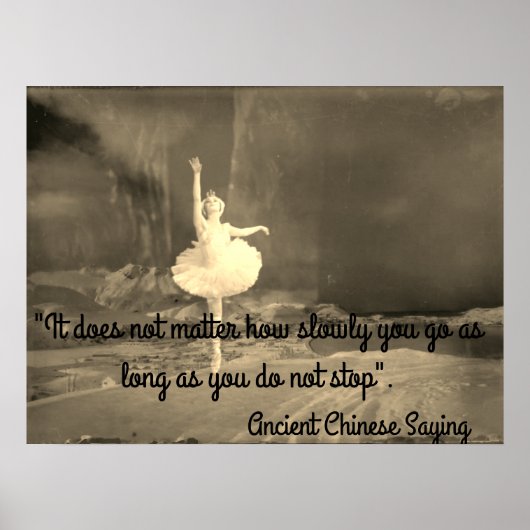 Motivatie Poster met Ballerina (Voorkant)