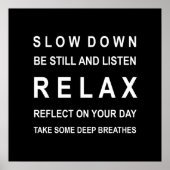 Motivatie Poster met zwart en wit ontspan (Voorkant)