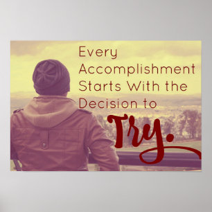 Motivatie Poster om te proberen