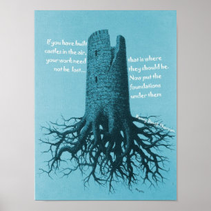 Motivatie Poster Thoreau Castle in de lucht