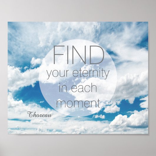 motivatie poster Thoreau citaat over de blauwe luc (Voorkant)