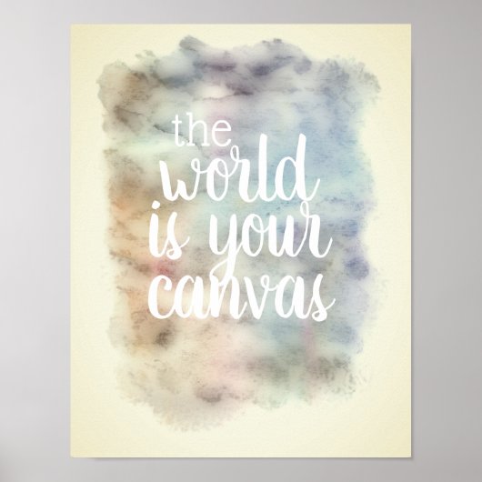 motivatie poster van citaten de wereld is uw canva (Voorkant)