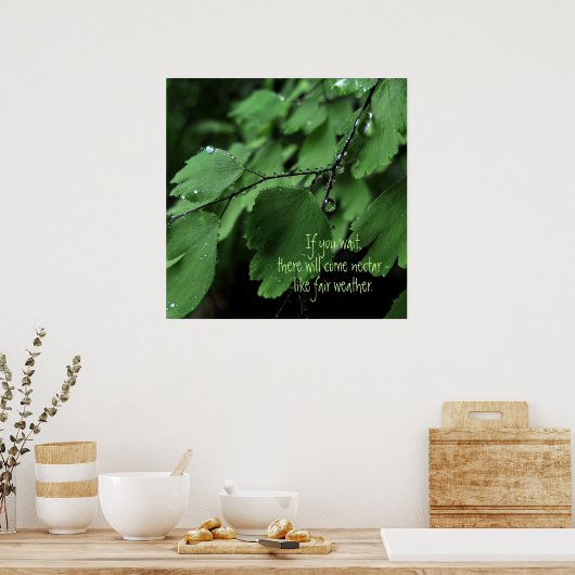 Motivatie Poster van Fern en Raindrops (Keuken)
