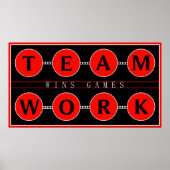 Motivatie Poster van Teamwork Wins Games (Voorkant)