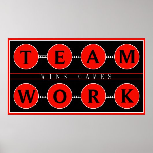 Motivatie Poster van Teamwork Wins Games (Voorkant)