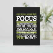 Motivatie poster verblijf gericht werk hard GYM Bedankkaart (Staand voorkant)