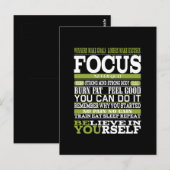 Motivatie poster verblijf gericht werk hard GYM Briefkaart (Voorkant / Achterkant)