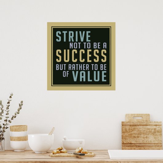 Motivatie poster voor succes en waarde (Keuken)