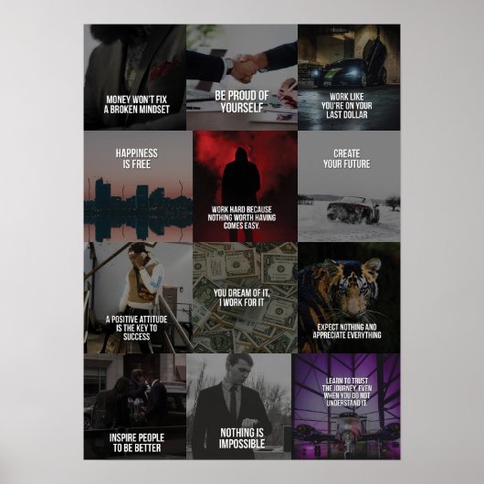 Motivatie Poster voor succesvolle en verrijkte com (Voorkant)