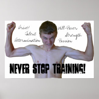 Motivatie Poster voor training nooit stoppen