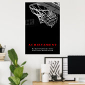 Motivatie prestatie basketbal poster (Thuiskantoor)