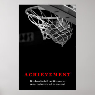 Motivatie prestatie basketbal poster