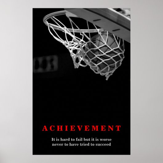 Motivatie prestatie basketbal poster (Voorkant)