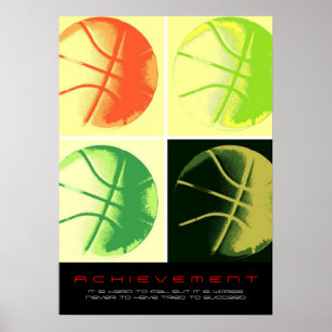 Motivatie prestatie Basketball Sport Pop Art Poster