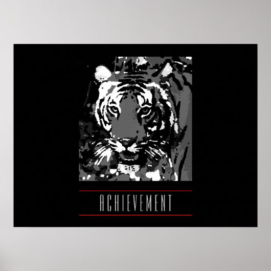 Motivatie prestatie Tiger Poster Print (Voorkant)