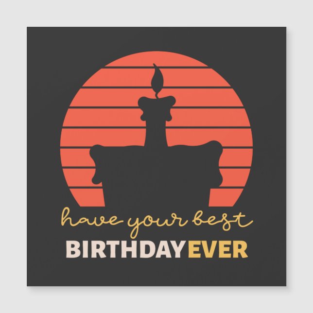 Motivatie prettige verjaardagswensen met gebak (Voorkant)