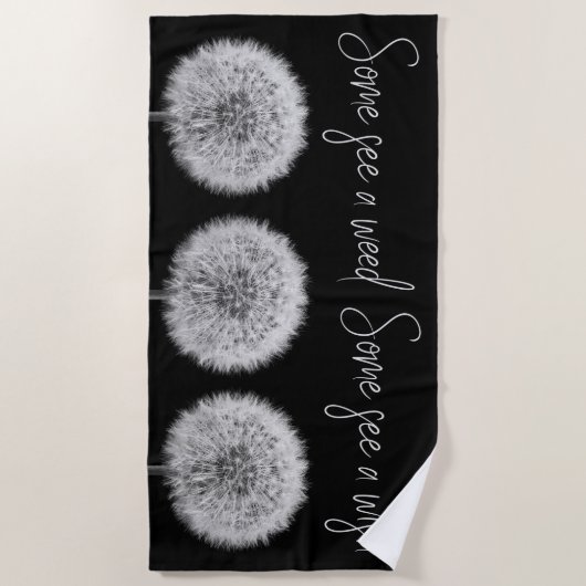 Motivatie prijsindieningen floraal zwart-wit strandlaken (Voorkant)