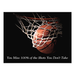 Motivatie prijsopgave Basketball Foto Afdruk