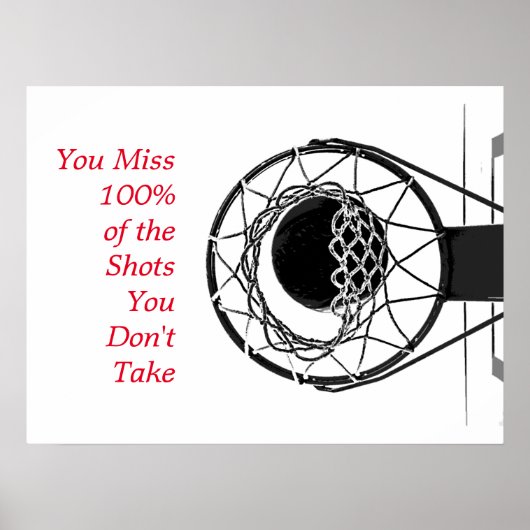 Motivatie prijsopgave Basketball Poster (Voorkant)