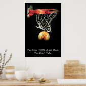 Motivatie prijsopgave Basketball Sport Poster (Keuken)