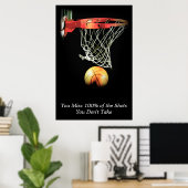 Motivatie prijsopgave Basketball Sport Poster (Thuiskantoor)