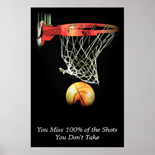 Motivatie prijsopgave Basketball Sport Poster