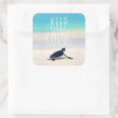 Motivatie prijsopgave blijft doorlopen vierkante sticker (Tas)