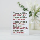 Motivatie prijsopgave - Er zullen belemmeringen zi Briefkaart (Staand voorkant)