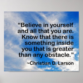 Motivatie prijsopgave houdt nooit op in jezelf te  poster