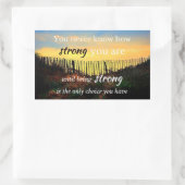 Motivatie prijsopgave: je weet nooit hoe sterk... rechthoekige sticker (Tas)