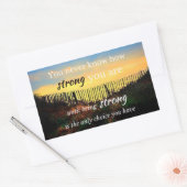 Motivatie prijsopgave: je weet nooit hoe sterk... rechthoekige sticker (Envelop)