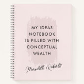 Motivatie prijsopgave voor Blush Pink-penseelstree Notitieboek (Voorkant)