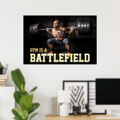 Motivatie prijsopgave voor Gym Bodybuilder Poster (Thuiskantoor)
