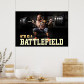 Motivatie prijsopgave voor Gym Bodybuilder Poster (Keuken)