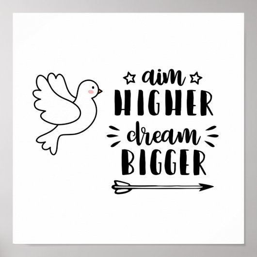motivatie prijsopgave voor "im High Dream Bigger" Poster (Voorkant)