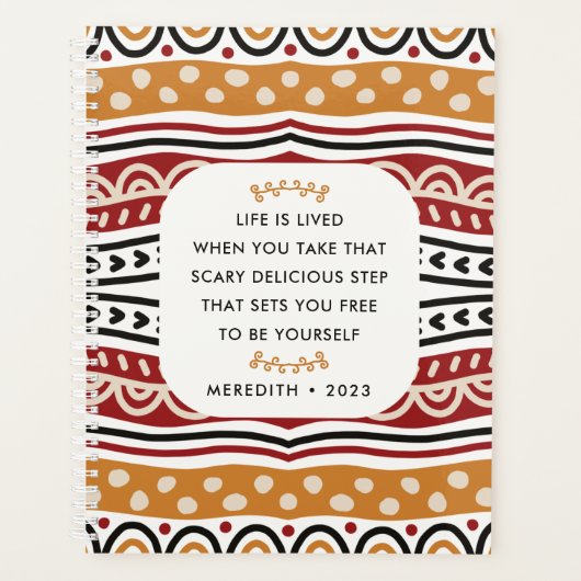 Motivatie prijsopgave voor kleurrijk Afrikaans Mot Planner (Voorkant)