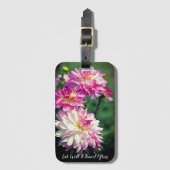 Motivatie prijsopgave voor roze en witte dagbloeme bagagelabel (Voorkant (verticaal))