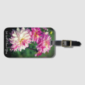 Motivatie prijsopgave voor roze en witte dagbloeme bagagelabel (Voorkant (horizontaal))