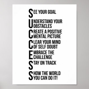 Motivatie prijsopgave voor succes poster
