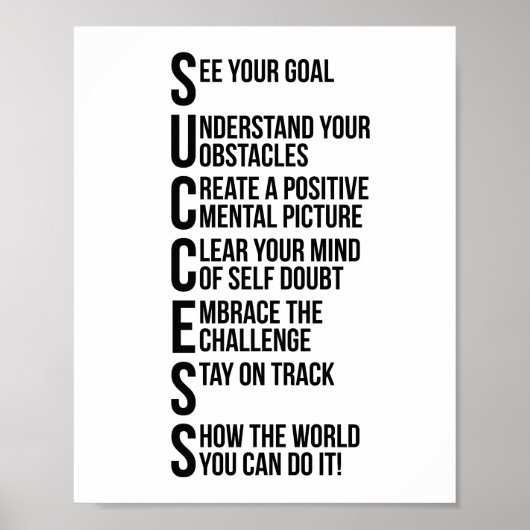 Motivatie prijsopgave voor succes poster (Voorkant)