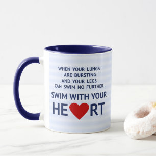 Motivatie prijsopgave voor zwemmen blauw mok