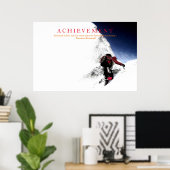 Motivatie prijszettingsbergbeklimmer bovenaan poster (Thuiskantoor)
