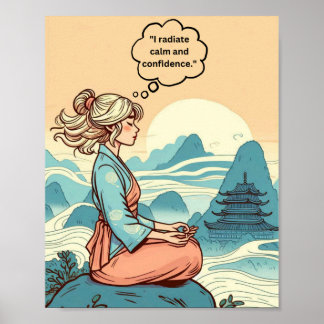 motivatie print "Radiate Calm and Confidence"